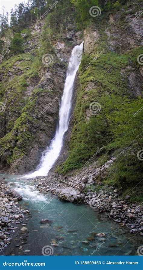 Waterfall In Austrian Alps River Stock Image Image Of Austria