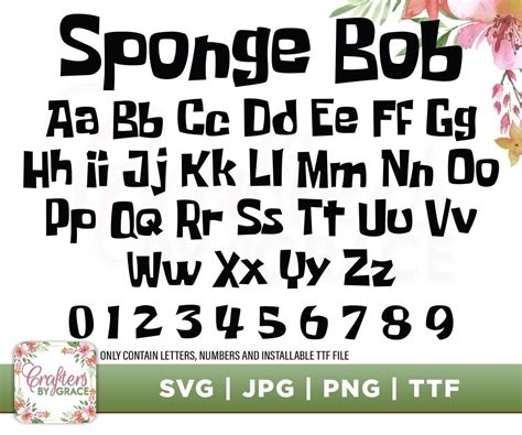 Spongebob Font Svg Spongebob Font Spongebob Svg Spongebob Etsy