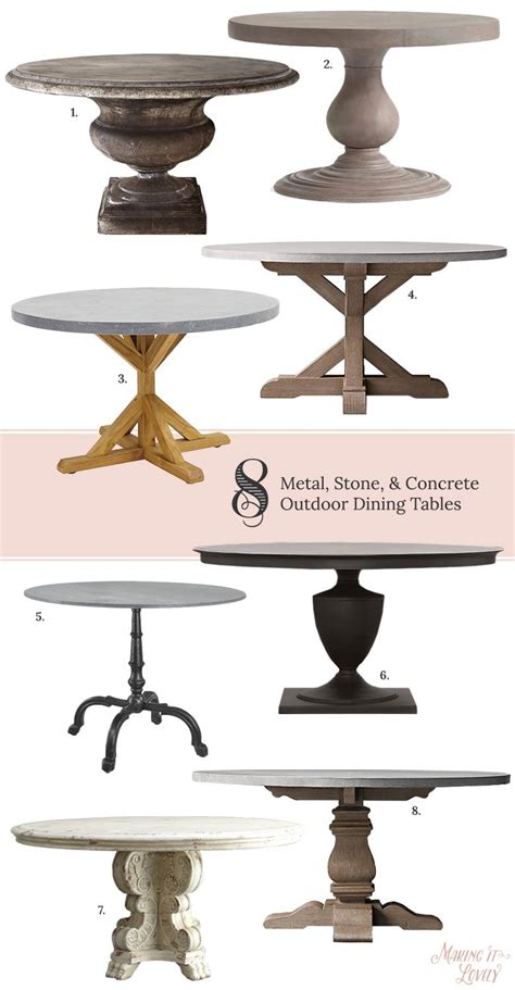 60 round metal outdoor dining table. 8 Round Metal, Stone, & Concrete Outdoor Dining Tables ...