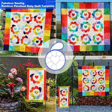 Fabulous Sewing Rainbow Pinwheel Baby Quilt Template Empluse