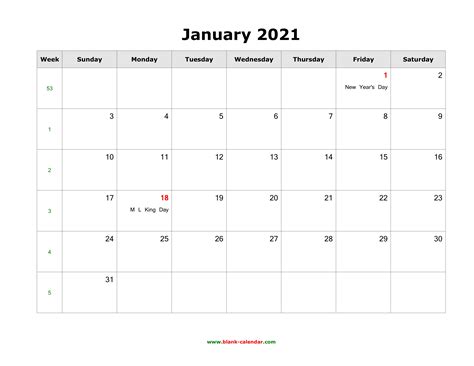 Free Editable Weekly 2021 Calendar Print January 2021 Calendar Images