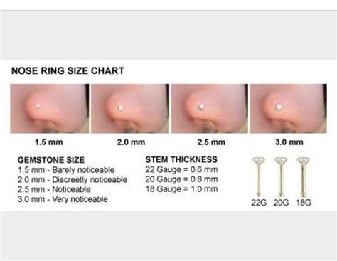 For those that like a discreet dainty sparkle. Nose Ring Size Chart @MonayLizz | Ink & Peircings | Pinterest