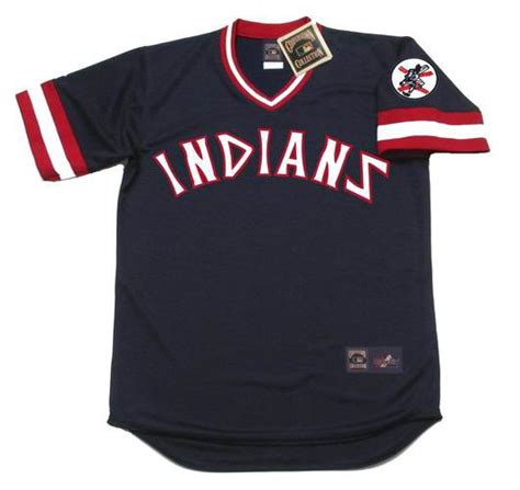 Cleveland Indians 1970s Majestic Cooperstown Throwback Away Jersey