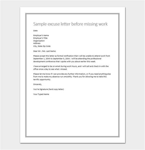 Sick email tips & tricks. Excuse Letter For Work Sick - Letter