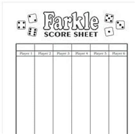 Farkle Score Sheet Digital Download Pdf Etsy Singapore
