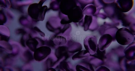 Purple Blood Cells Under Microscope Abstract Background 3d Rendering