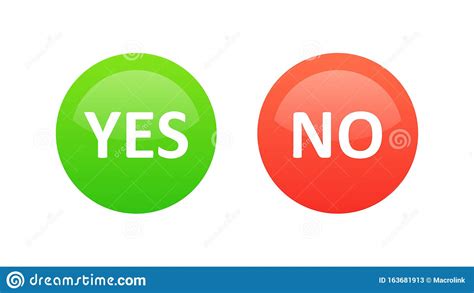 Yes And No Icons Green And Red Color Vector Illustration