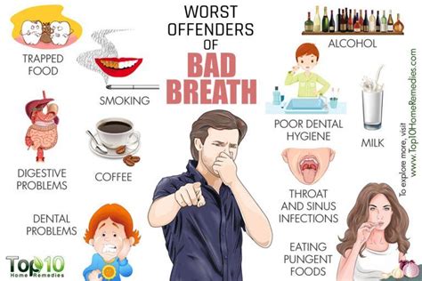 top 10 worst offenders of bad breath top 10 home remedies