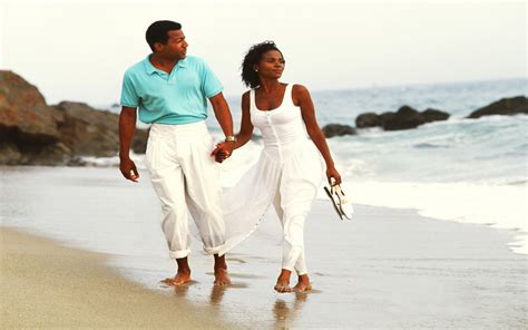 Bill Bachmann Black Couple Walking Together On The Beach