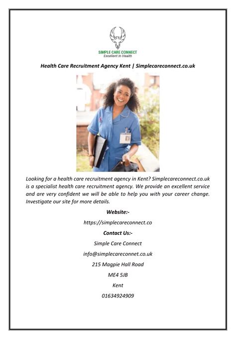 PPT Health Care Recruitment Agency Kent Simplecareconnect Co Uk
