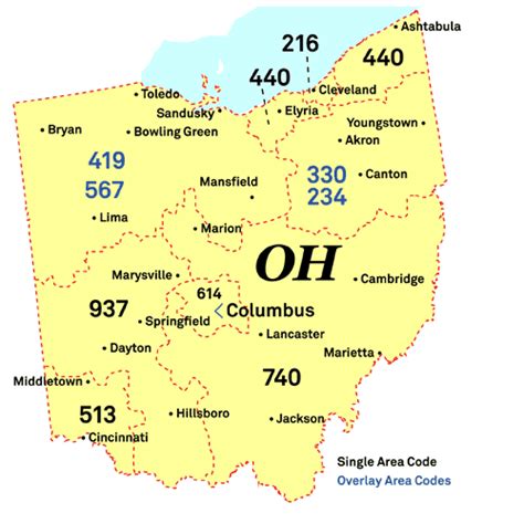Area Codes In Ohio Map World Map