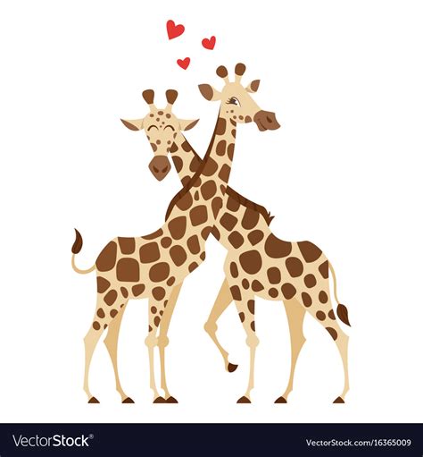 Cartoon Style Of Two Giraffes Royalty Free Vector Image