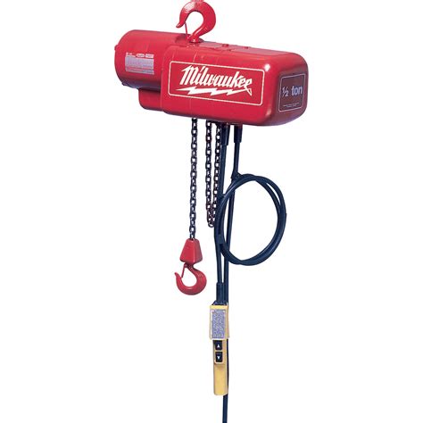 Milwaukee Electric Chain Hoist — 1 Ton Capacity 20ft Lift Model