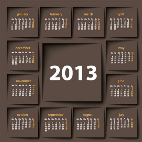Creative 2013 Calendars Design Elements Vector Set Eps Uidownload