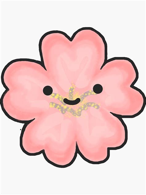 Chibi Sakura Cherry Blossom Cute Face Sticker By Fennywho Redbubble