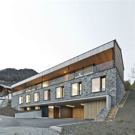 Einfamilienhaus, pool, flachdach, steinfassade, panoramafenster, dachterrasse, fliesenboden, parkett, innenhof, freisitz, glasbalkon. Modernes Haus_Steinfassade_Österreich | Steinfassade ...