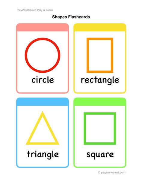 Shapes Flashcards Triangle Square Circle Rectangle And More Free