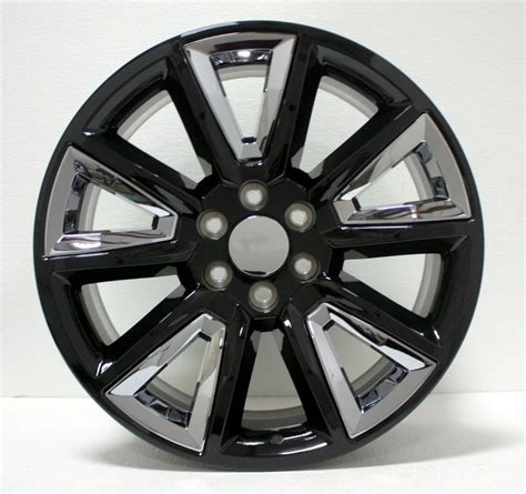 Chevy Black With Chrome Insert V Spoke 20 Inch Wheels