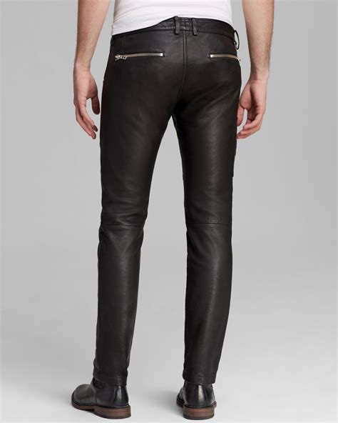 Diesel Jeans Pzipps Leather Slim Fit In Black For Men Lyst