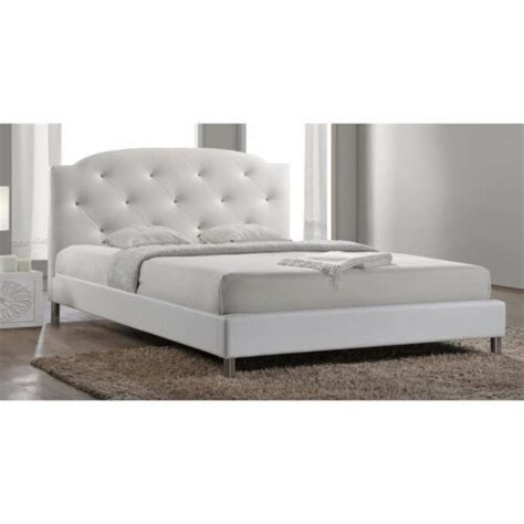 Baxton Studio Canterbury Upholstered Queen Platform Bed In White 1