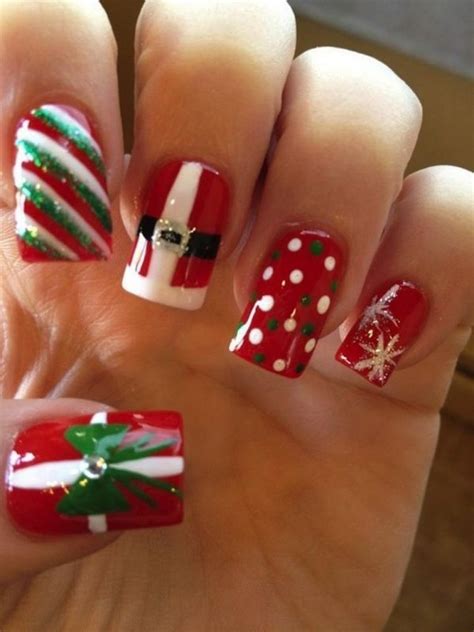 festive christmas acrylic nail designs christmas