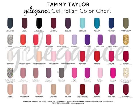 ♥ tammy taylor product spotlight gelegance gel polish color chart tammy taylor nails tammy