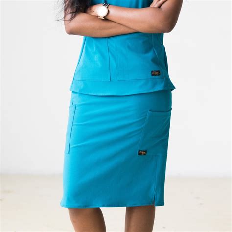 Caribbean Blue Scrub Skirt Scrub Skirts Medical Outfit Stylish Scrubs