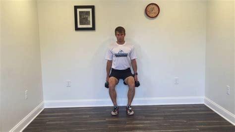 Double Leg Wall Squat With Dumbbells For Moderate Thigh And Hip