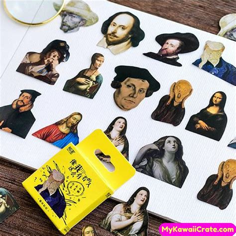 Famous Artists And People In History Decorative Stickers 45 Pc Etsy