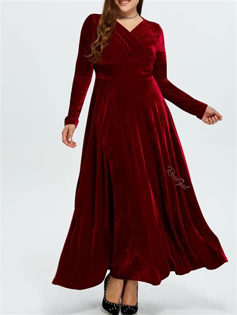 [45 off] velvet plus size maxi flowy dress rosegal