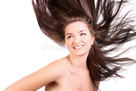 Beautiful Woman With Blowing Hair Stock Photo Image Of Beauty Girl
