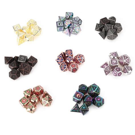 Beutiful Color Metal Polyhedral Dice Multi Side Dice Set For Dnd Rpg