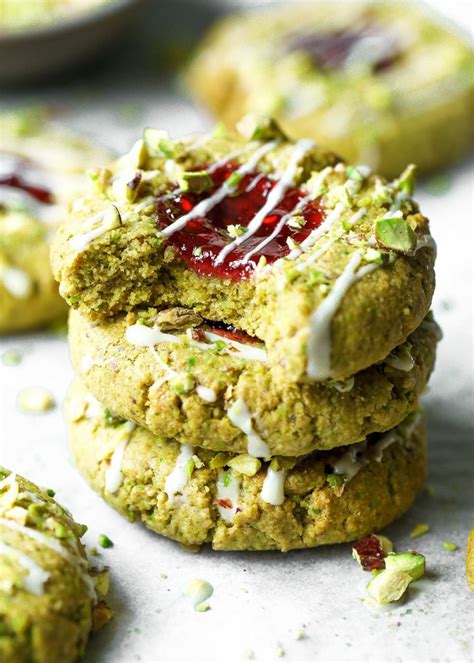 Pistachio And Cardamom Jam Thumbprint Cookies