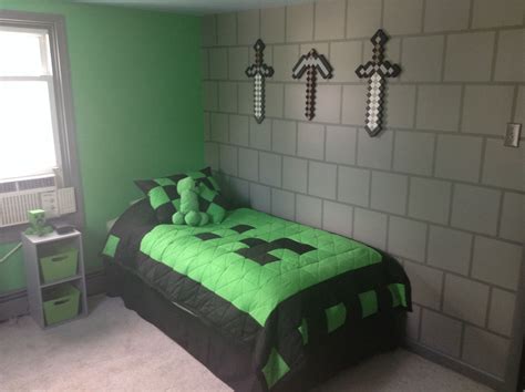 My Sons Awesome Minecraft Bedroom Boys Minecraft Bedroom Themed