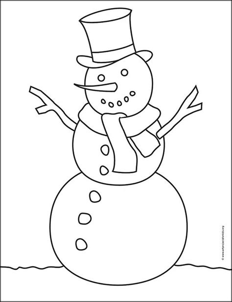 easy how to draw a snowman tutorial video and snowman coloring page snowman coloring pages