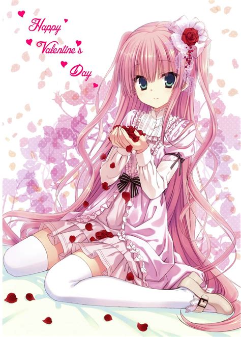 Kawaii Valentines Day Anime Girl