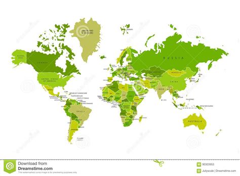 Mappa Politica Del Mondo Illustrazione Vettoriale Illustrazione Di Terra