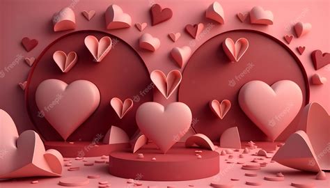 Corazones Enamorados Día De San Valentín Romance Corazones En Medio