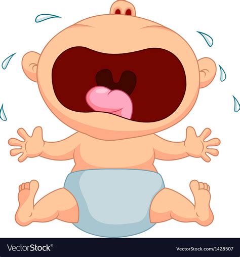 Cartoon Baby Boy Crying Royalty Free Vector Image