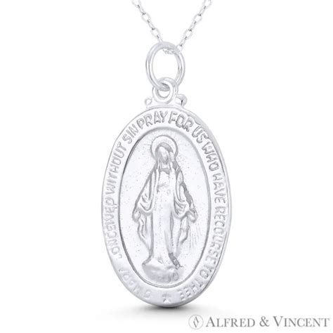 Mama Mary Miraculous Medal Virgen Madonna Milagrosa 925 Sterling