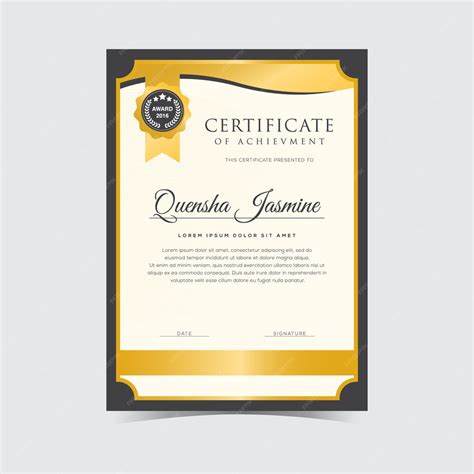 Plantilla De Diseño De Certificados Vector Premium