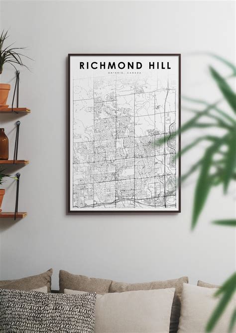 Richmond Hill Ontario Map Print On Canada Map Art Poster Etsy