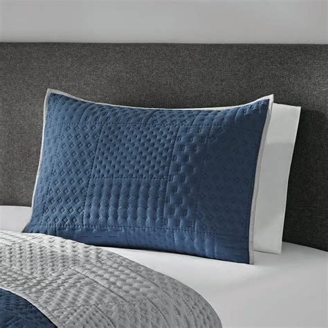 Mainstays Quilt And Shams Traditional Navy Solid Pillow Sham King