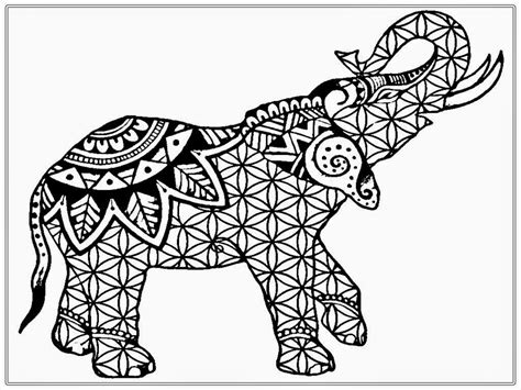 Elephant Mandala Coloring Pages At Free