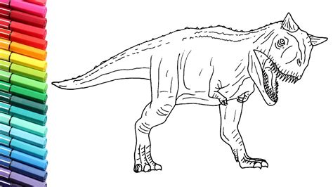 How To Draw The Carnotaurus From Jurassic World Dinosaurs Color Pages