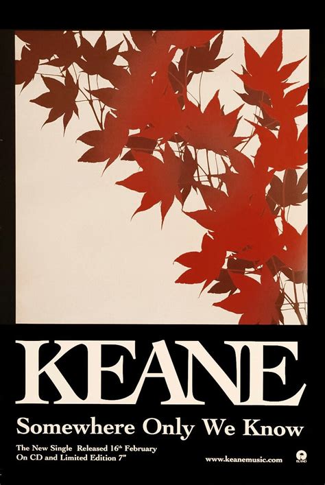 Keane Somewhere Only We Know Poster Vintage Music Posters Music