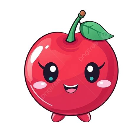 Cute And Smile Cartoon Fruit Colorful Character Cherry Colorful Happy