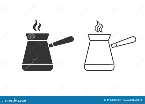 Jezve Turkish Coffe Pot Icon Vector On Isolated White Background Eps