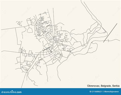 Street Roads Map Of The Obrenovac Municipality Of Belgrade Serbia