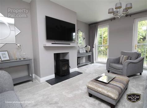 Grey Lounge With Grey Sofas And Grey Carpet Living Room Decor Gray